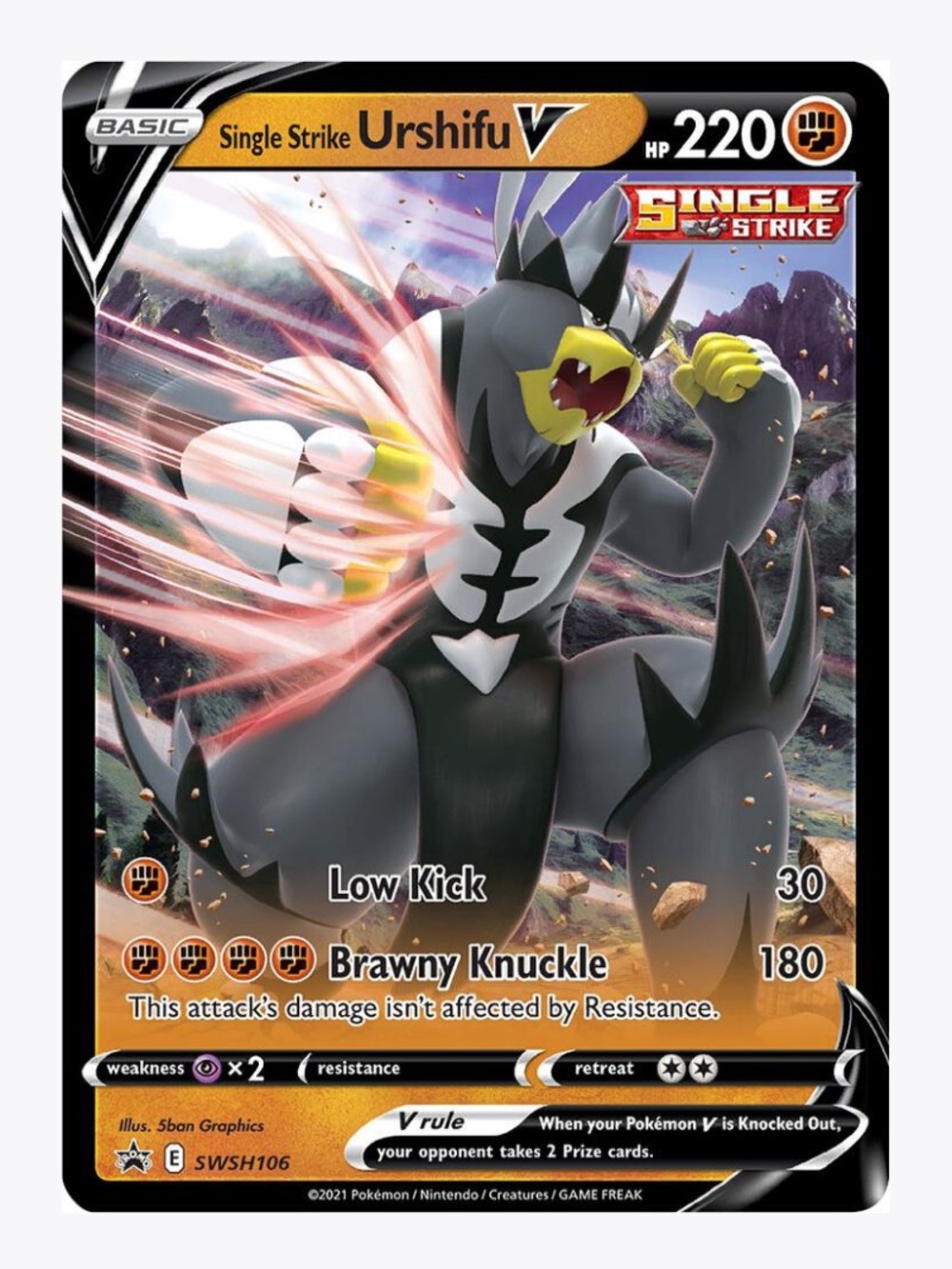 Single Strike Urshifu V SWSH: Sword & Shield Promo Cards Pokemon Trading Card